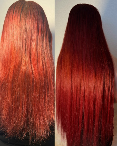 Фото Наращивание волос (биопротеин)