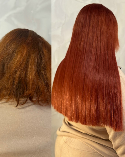 Фото Наращивание волос (биопротеин)