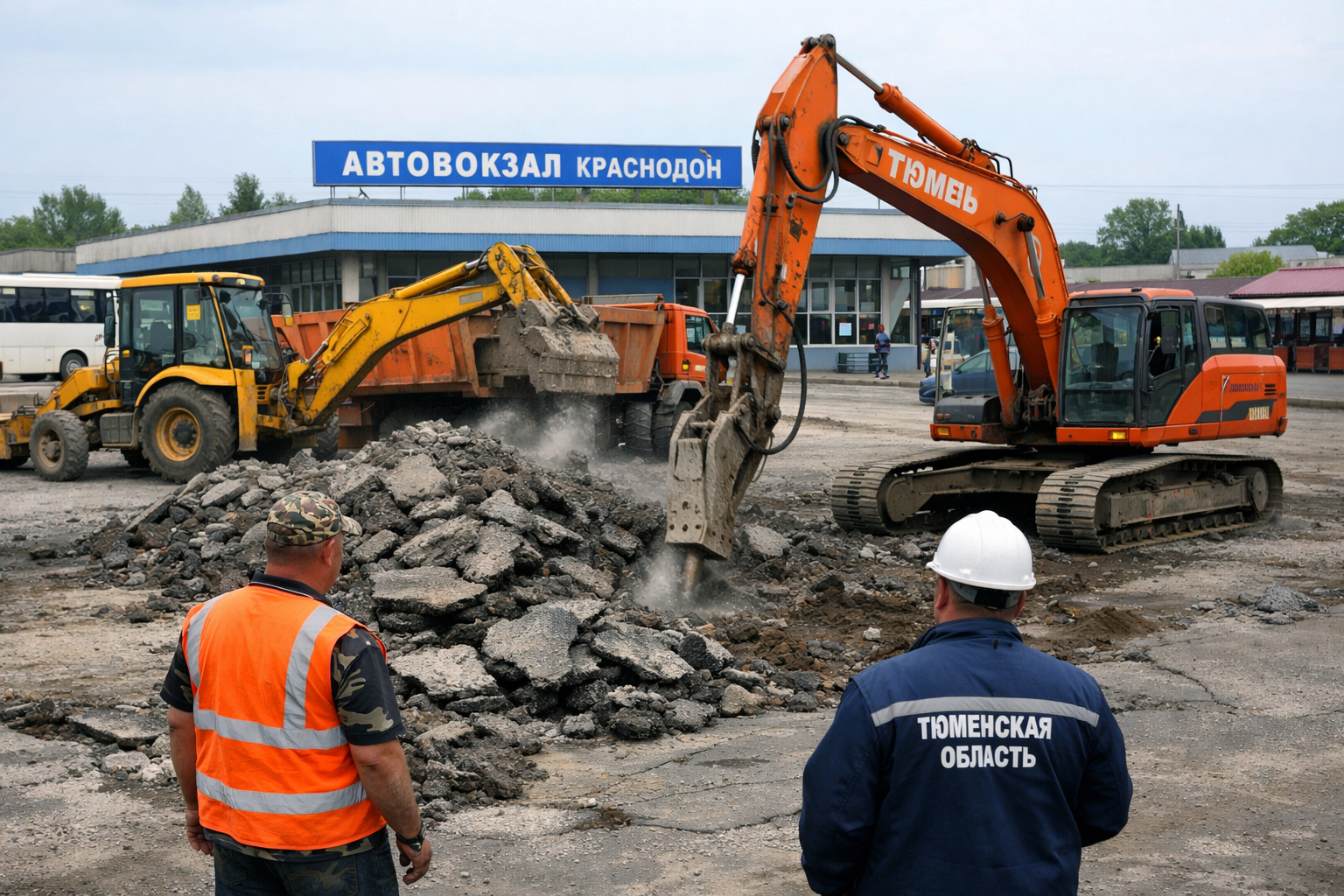 В Краснодоне начался масштабный капремонт площади автовокзала