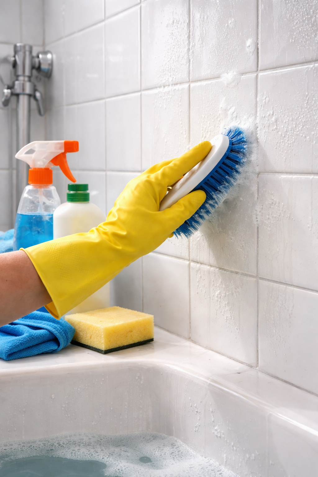 5 способов быстро очистить плитку в ванной без химии