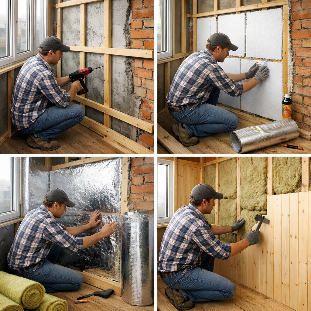 Пошаговая инструкция по утеплению балкона своими руками