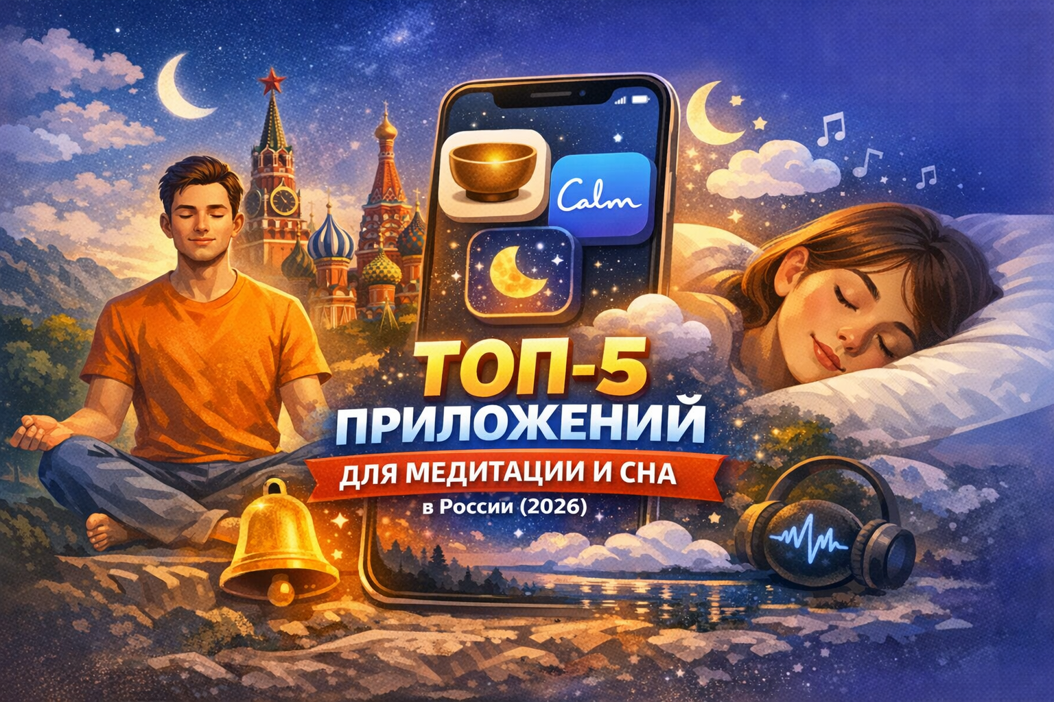 ТОП-5 приложений для медитации и сна (2025–2026)