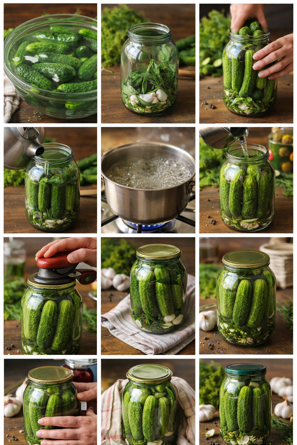 🥒 Огурцы хрустящие маринованные (на 3-литровую банку)