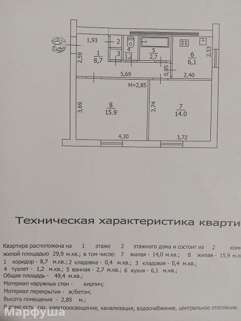 продам квартиру ул. Цимлянская