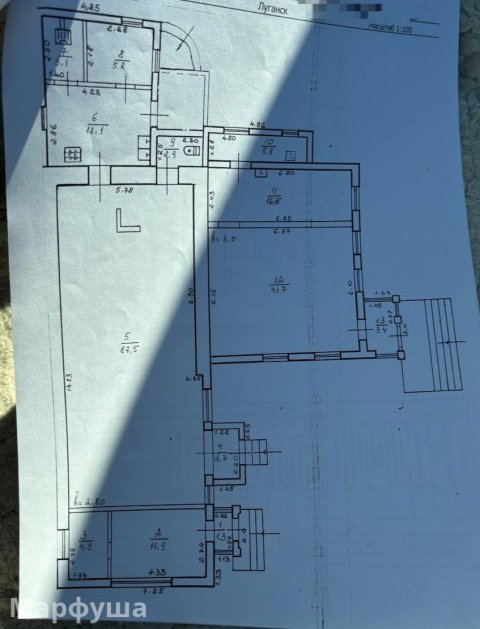 Продам помещение 200 м2 в городе Луганск Каменнобродский район