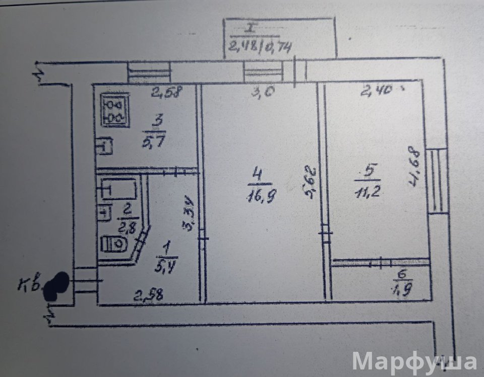 Продам 2х комнатную квартиру в центре Луганска