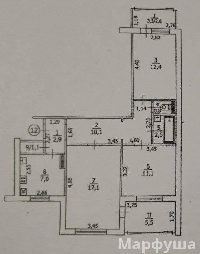 3-х комнатная квартира на кв. Степной с автономкой